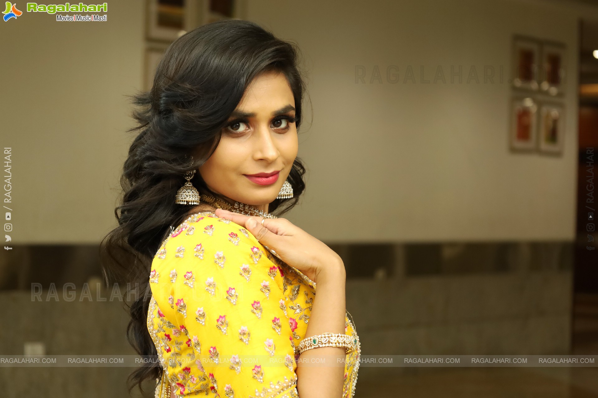 Mounika Stills in Yellow Dress, HD Gallery