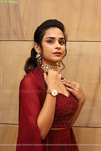 Mounika stills in Red Dress, HD Gallery