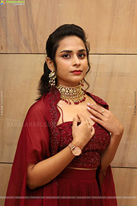 Mounika stills in Red Dress, HD Gallery