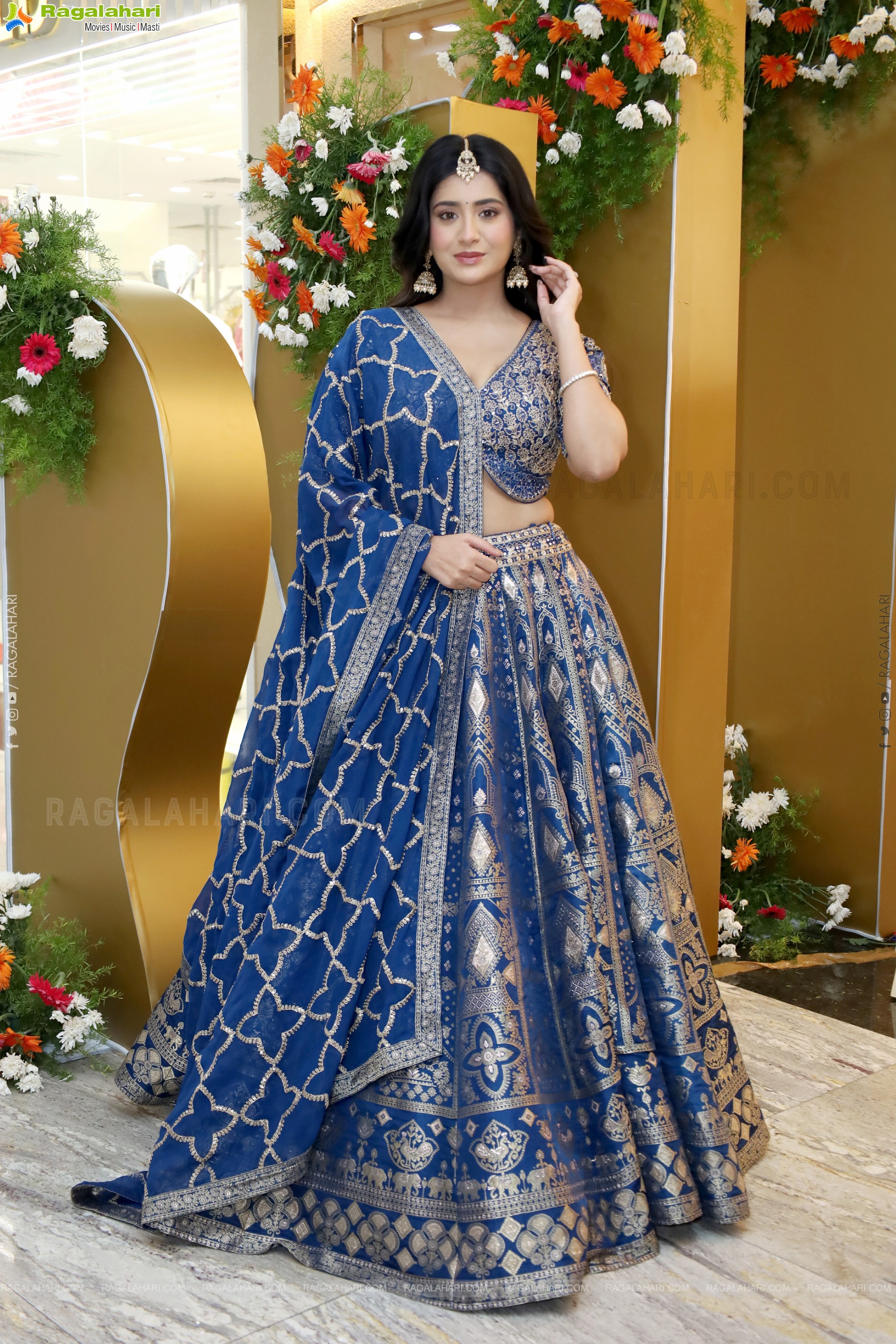 Rashi Singh in Blue Designer Lehenga Choli, HD Photo Gallery