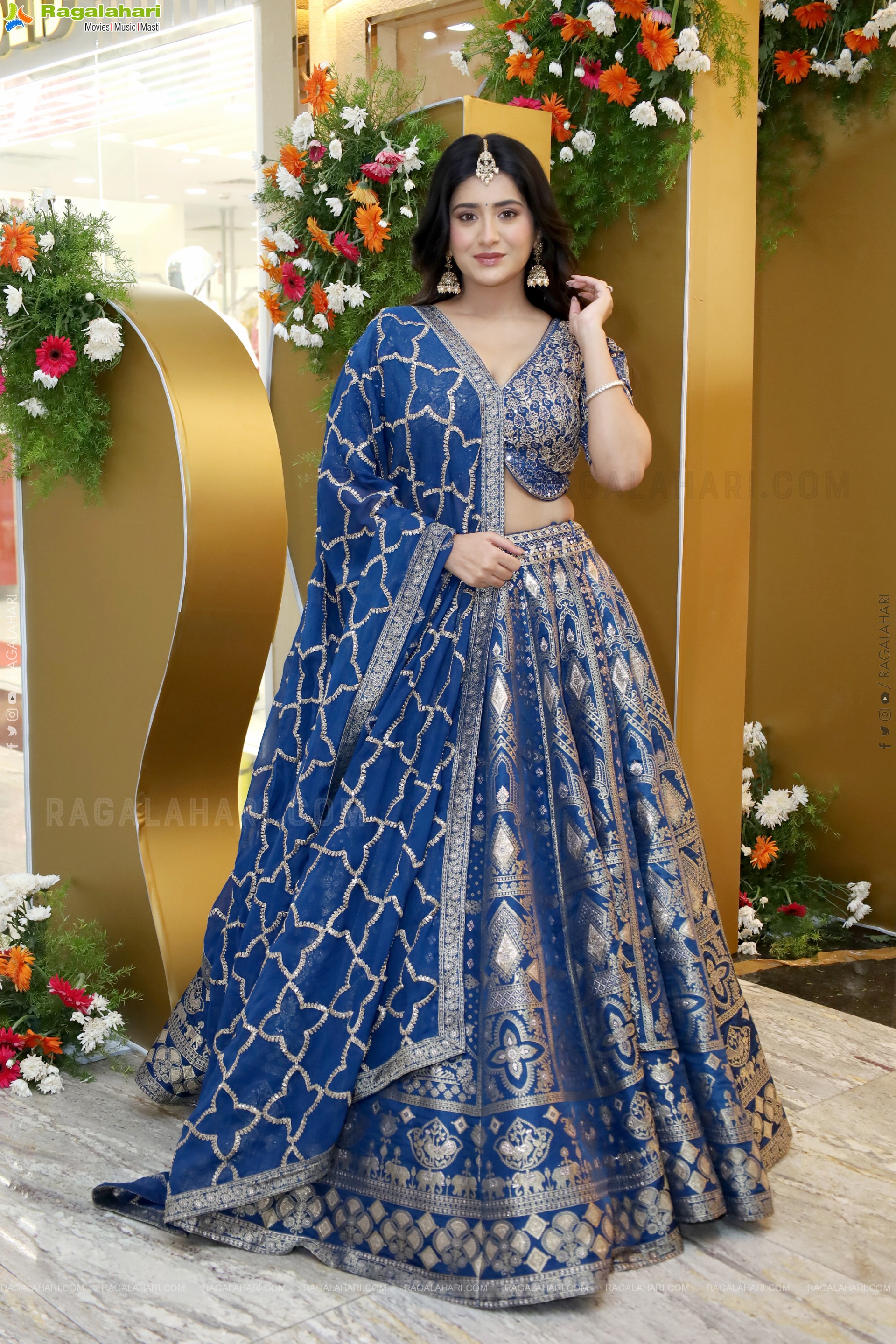 Rashi Singh in Blue Designer Lehenga Choli, HD Photo Gallery