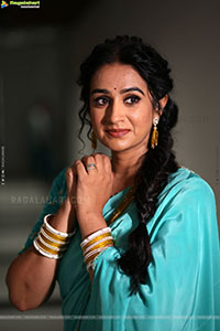Laya stills at Vadhala Teaser Launch Event