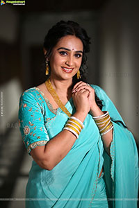 Laya stills at Vadhala Teaser Launch Event