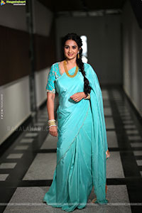 Laya stills at Vadhala Teaser Launch Event
