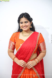 Milky Madhu stills in Orange Half Saree, HD Gallery