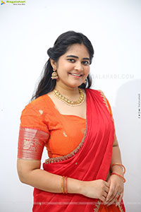 Milky Madhu stills in Orange Half Saree, HD Gallery