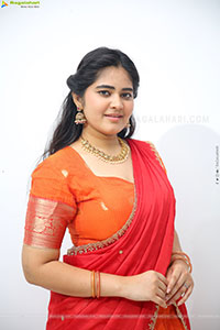Milky Madhu stills in Orange Half Saree, HD Gallery