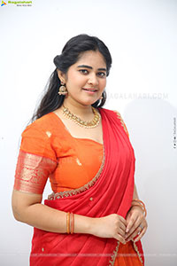 Milky Madhu stills in Orange Half Saree, HD Gallery