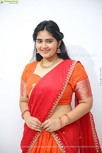 Milky Madhu stills in Orange Half Saree, HD Gallery