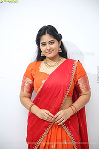 Milky Madhu stills in Orange Half Saree, HD Gallery