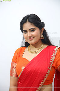 Milky Madhu stills in Orange Half Saree, HD Gallery