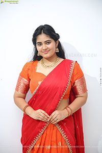 Milky Madhu stills in Orange Half Saree, HD Gallery