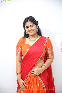 Milky Madhu stills in Orange Half Saree, HD Gallery