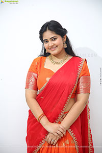 Milky Madhu stills in Orange Half Saree, HD Gallery