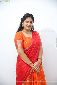 Milky Madhu stills in Orange Half Saree, HD Gallery
