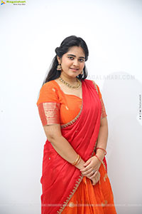 Milky Madhu stills in Orange Half Saree, HD Gallery