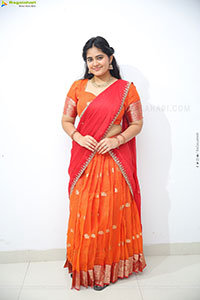 Milky Madhu stills in Orange Half Saree, HD Gallery