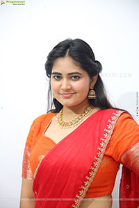 Milky Madhu stills in Orange Half Saree, HD Gallery