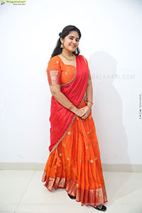 Milky Madhu stills in Orange Half Saree, HD Gallery