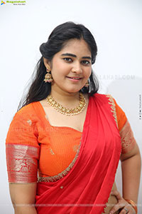 Milky Madhu stills in Orange Half Saree, HD Gallery