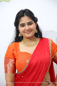 Milky Madhu stills in Orange Half Saree, HD Gallery