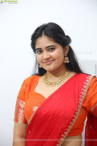 Milky Madhu stills in Orange Half Saree, HD Gallery