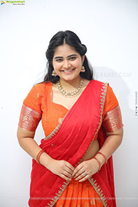 Milky Madhu stills in Orange Half Saree, HD Gallery