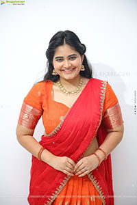 Milky Madhu stills in Orange Half Saree, HD Gallery