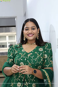 Pravali Perala stills in Green Dress, HD Gallery