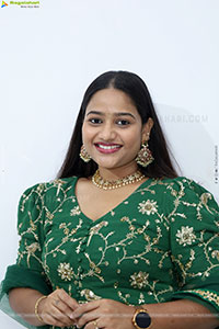 Pravali Perala stills in Green Dress, HD Gallery