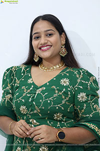 Pravali Perala stills in Green Dress, HD Gallery