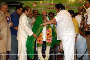 Balachander Awarded 'Pride of Indian Cinema' by Yuvakalavahini