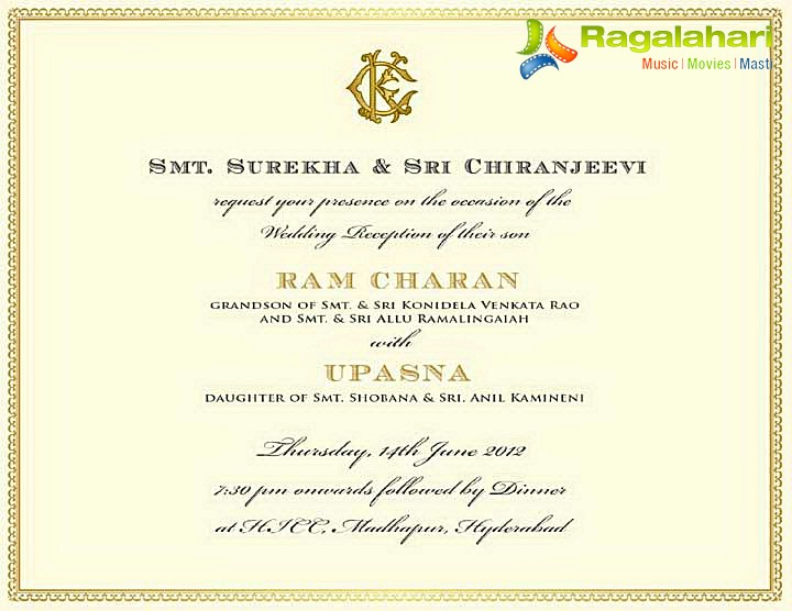 Ram Charan Wedding Invite