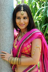 Anu Smruthi in Pink Saree