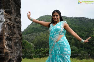 Nisha Shah in Blue Saree