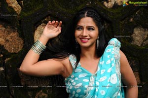 Nisha Shah in Blue Saree