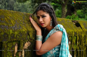 Nisha Shah in Blue Saree