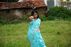 Nisha Shah in Blue Saree