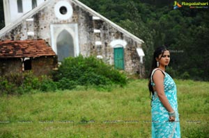 Nisha Shah in Blue Saree