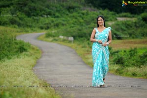 Nisha Shah in Blue Saree