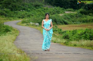 Nisha Shah in Blue Saree