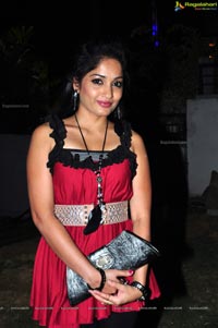 Madhavilatha in Red Sleeveless Dress