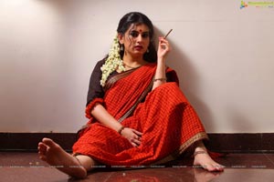 Veda Archana in Red Saree