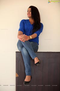 Tashu Kaushik in Blue Dress