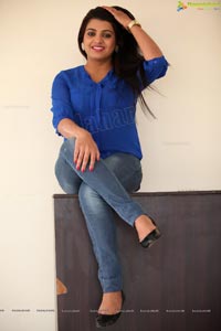 Tashu Kaushik in Blue Dress