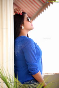 Tashu Kaushik in Blue Dress