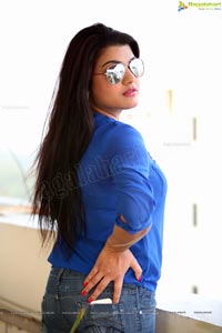 Tashu Kaushik in Blue Dress