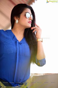 Tashu Kaushik in Blue Dress