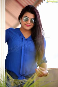 Tashu Kaushik in Blue Dress