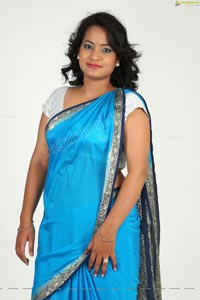 Saritha Sharma in Blue Saree